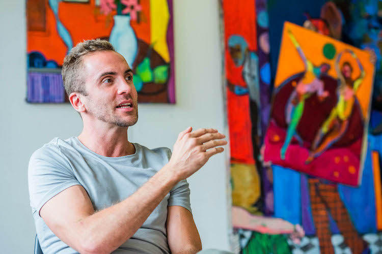 Andrew Salgado whose work was exhibited at the Affordable Art Fair Battersea