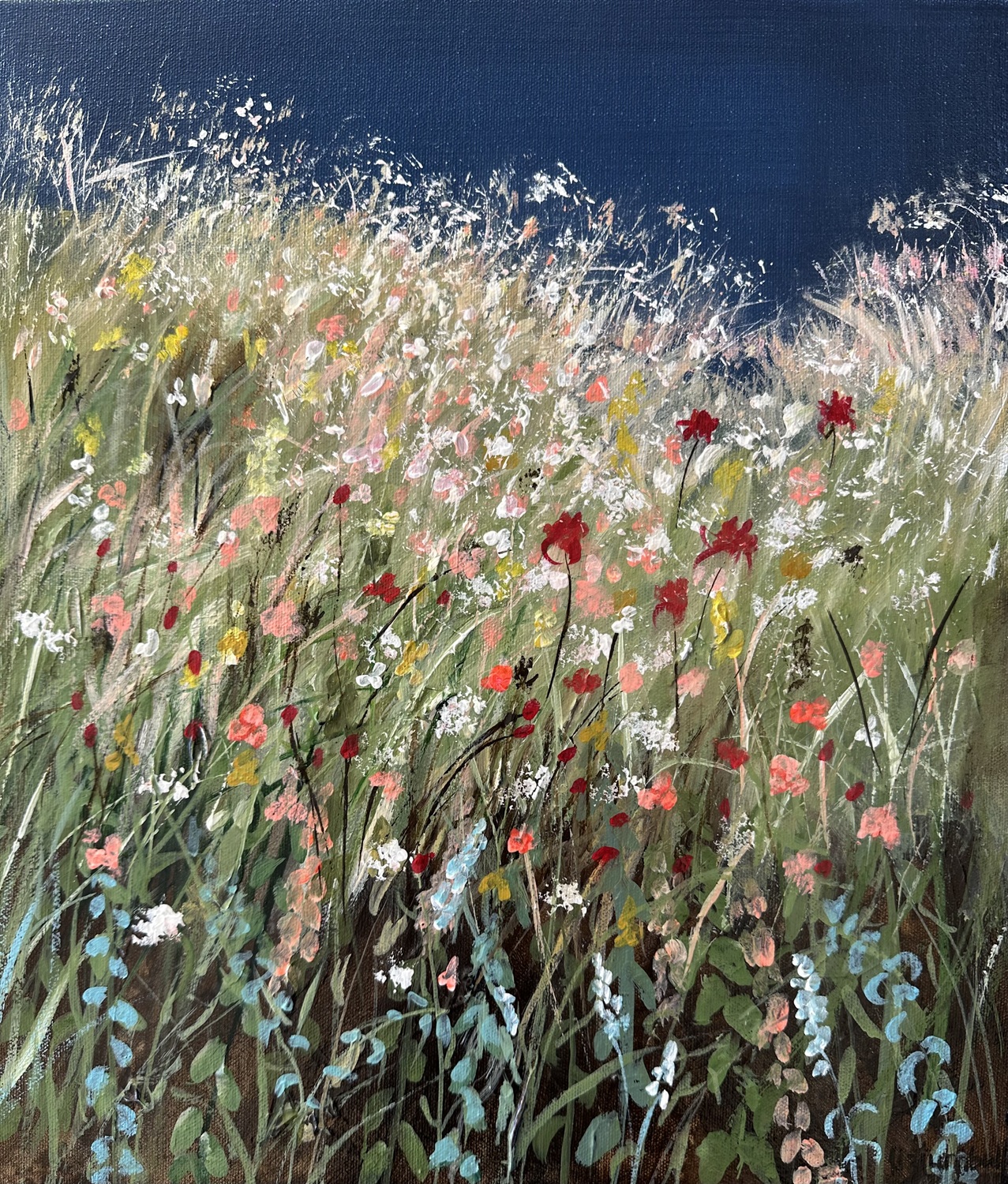 artwork in the field with flowers 