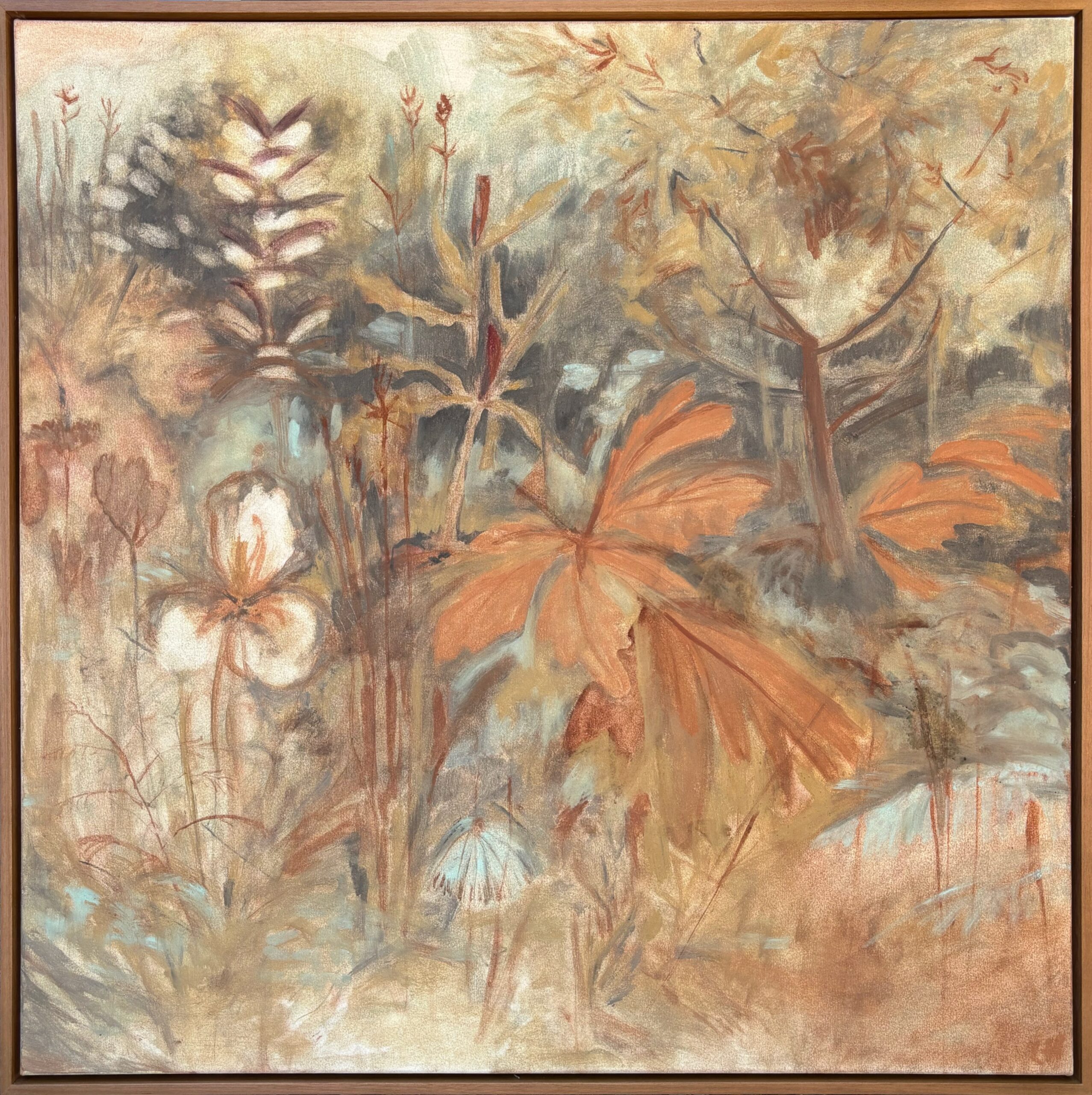 Oil painting of autumnal leaves 