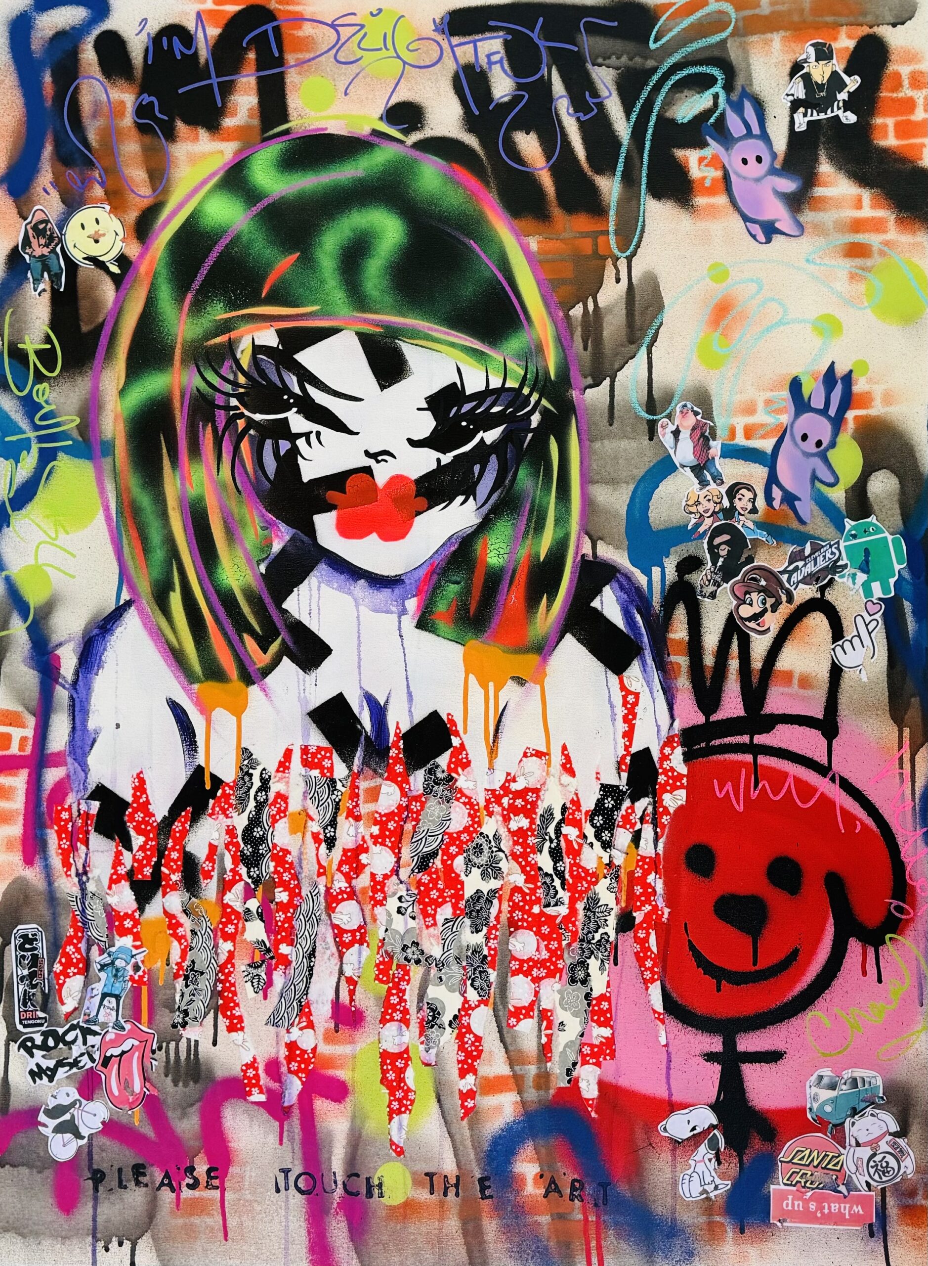 Abstract image of graffiti with mixed media 